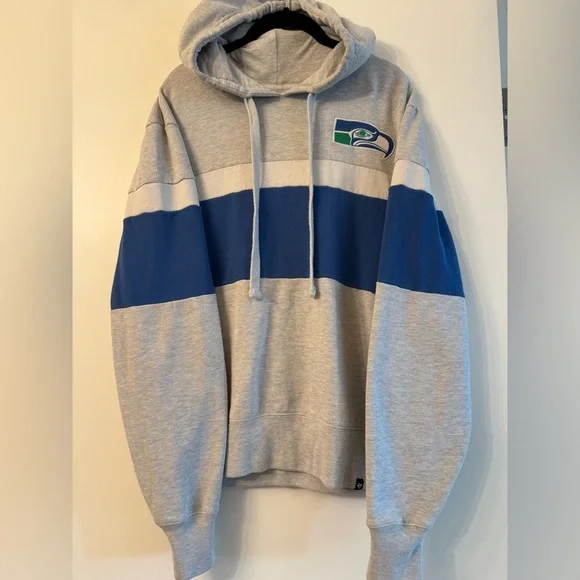 ‘47 Heather Gray Seattle Seahawks Warren Pullover Hoodie - Picture 3 of 6
